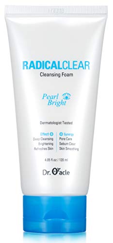 DR.ORACLE RADICALCLEAR Cleansing Foam Pearl Bright. (4.05 fl oz) Dermatologist Tested, Deeping Cleansing, Pore Care, Sebum Clear