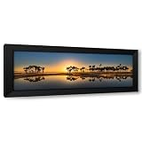 ArtDirect Sable palms silhouetted at sunrise on the Econlockhatchee River Custom Framed Art Print Giclee Print or Canvas Options with Various Sizes and Customization by Jones, Adam (513774)