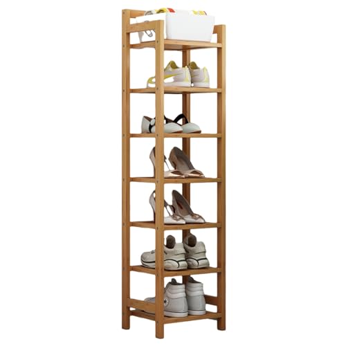 Étagère à chaussures 5 niveaux en bambou naturel vertical