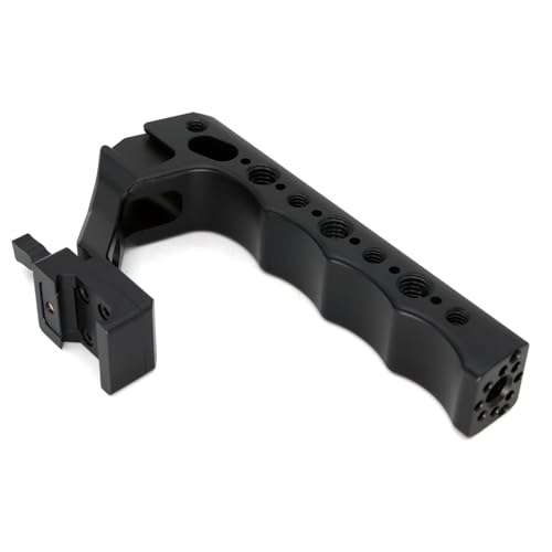 Image of NATO Top Handle, Quick Release NATO Grip with 4 Cold Shoe Adapters for DSLR Camera Cage, Universal Top Handle with 3 /8-16 and 1 /4-20 Thread Holes (Black)