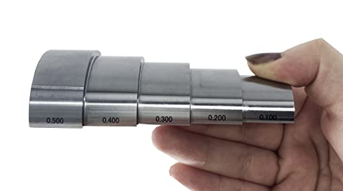 Bloque de calibración ultrasónico de 5 pasos redondo 0.100" 0.200" 0.300" 0.400" 0.500" para medidor de espesor ultrasónico con acero 1018 y diámetro interior de pared de tubería de 1" miniatura 4