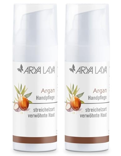 ARYA LAYA Handpflege Argan im Doppelpack (2 x 50 ml): Nährende & schützende Pflege für Ihre Hände mit einer Extraportion Feuchtigkeit, reichhaltige Formel für streichelzart verwöhnte Haut, vegan