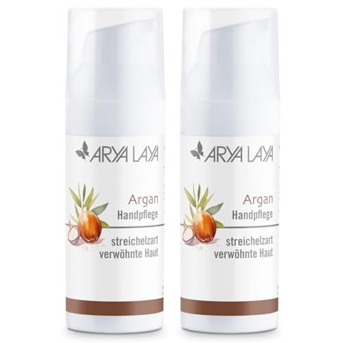 ARYA LAYA Handpflege Argan im Doppelpack (2 x 50 ml): Nährende & schützende Pflege für Ihre Hände mit einer Extraportion Feuchtigkeit, reichhaltige Formel für streichelzart verwöhnte Haut, vegan