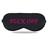 Sleep Eye Mask for Men Women, Night Sleep Mask, Block Out Light, Soft Comfort Eye Shade Cover for Travel Office Home Blindfold with Adjustable Strap Black (Off red)