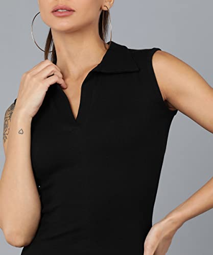 Image of Rock Paper Scissors Womens Collared Neck Crop Tank Top Stylish Tops