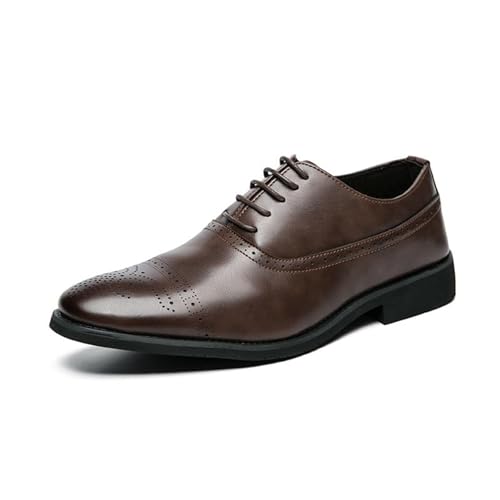 YZABEL Men's Dress Shoes Casual Business Oxford Derby Leather Shoes Soft Slip On Waterproof Comfy Non Slip Casual Oxfords for Man