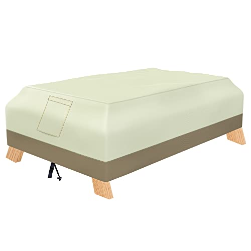 codree 70 Inch Waterproof Heavy Duty Outdoor Picnic Table Cover - Weather Resistant PVC Coated Patio Coffee Table Cover Bench Cover with Air Vents and Drawstring for Outdoor Winter