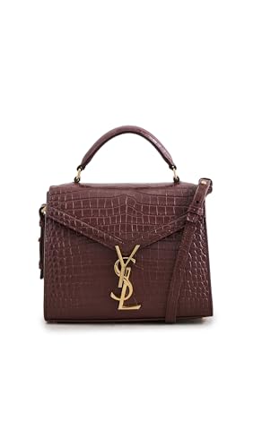 WHAT GOES AROUND COMES AROUND Womens Pre-Loved YSL Embossed Cassandra Top Handle Mini Bag Burgundy One Size