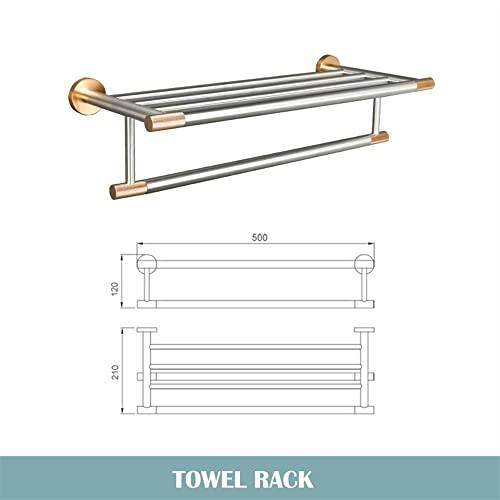 Barre à serviettes chic en métal rose brossé durable - 3