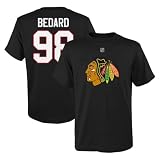 Connor Bedard Chicago Blackhawks Youth Boys (4-20) Name & Number T-Shirt (US, Numeric, 14, 16, Regular, Black)