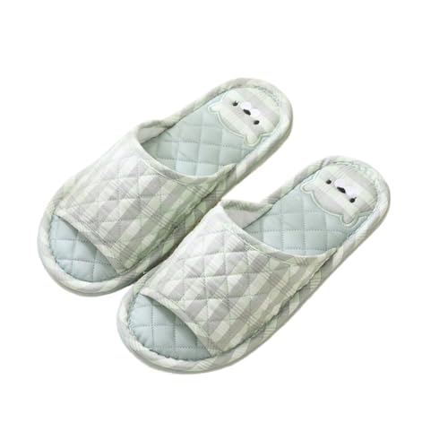 Premium Comfort Cotton All Seasons Cute Bear Cushion Sole Women's House Slippers Indoor Soft Home Slip On Kawaii Shoes