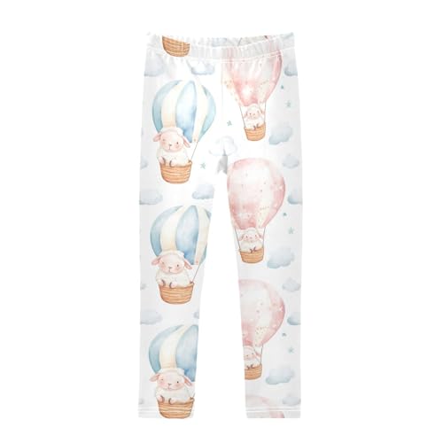 Lamb in Sky Girls Leggings,Workout Leggings for Girls Toddler Athletic Legging Size for 3-10T