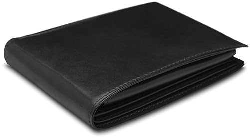 Bosca Men's Italian Leather Bifold Wallet with Removable ID Passcase, RFID Blocking, 8 Card Slots, and Divided Currency Well - Made in Italy, Black4