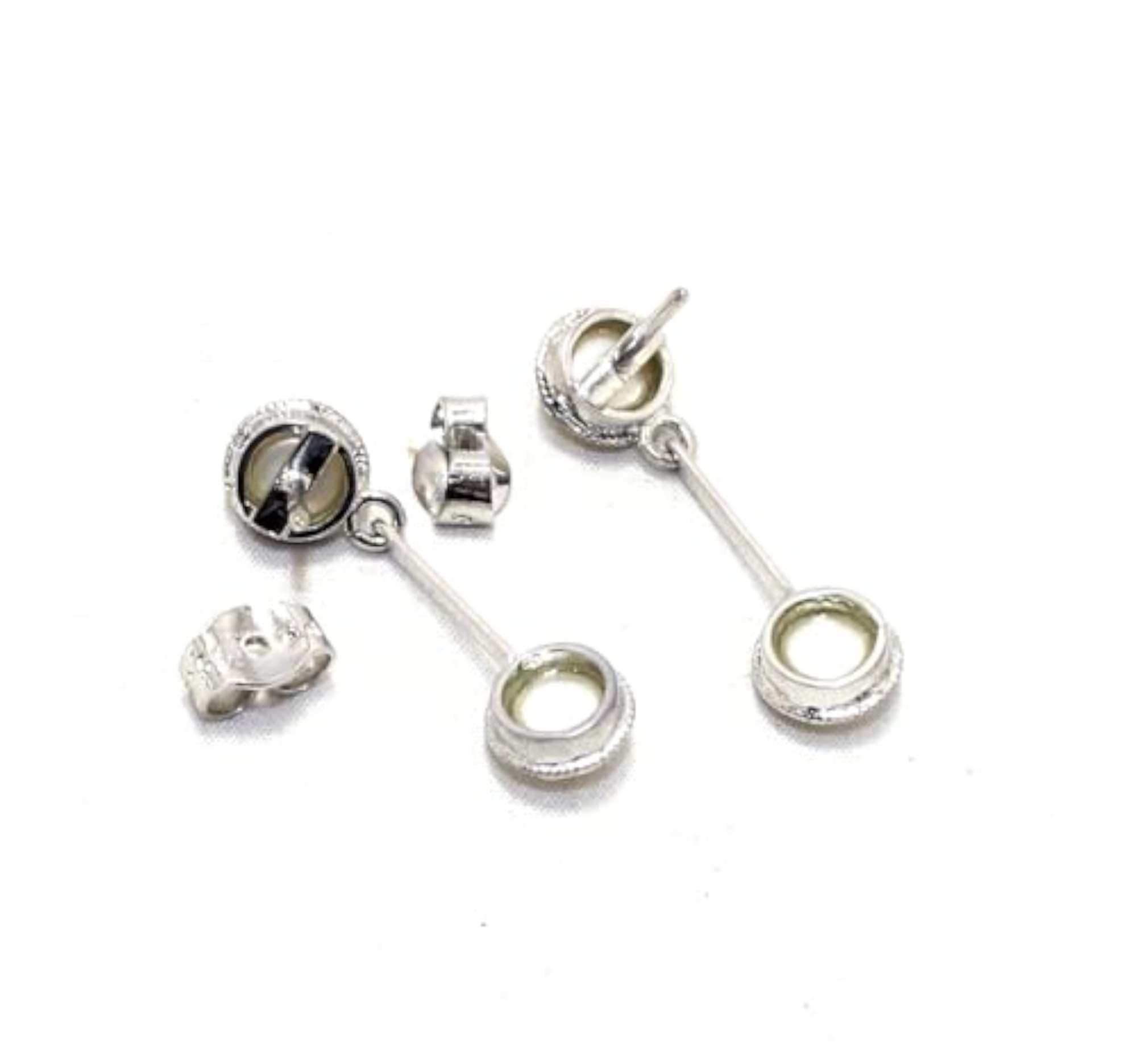 Women's 925 Sterling Silver Dangle Earrings with Natural Freshwater Pearl