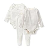 Burt's Bees Baby Unisex Baby 3 Piece Bodysuit & Pant Set, 100% Organic Cotton