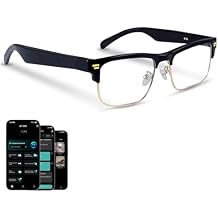 AI Smart Glasses, Real-Time Translation with 164 Languages Support, Blue Light Blocking Glasses with Speakers & Bluetooth, IPX5 Waterproof Smart Bluetooth Glasses for Travel, Business & Study Gold