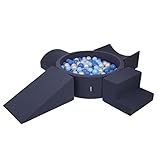 Accesorio infantil colorido,hecho en la UE de materiales seguros y no tóxicos; bolas sin BPA tienen certificado CE, funda con certificado Oeko-Tex. Certificado Eurofins.