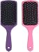 Mantello Wet and Dry Detangle Hair Brush Paddle Brush (Pink and Purple, 2 Pack)