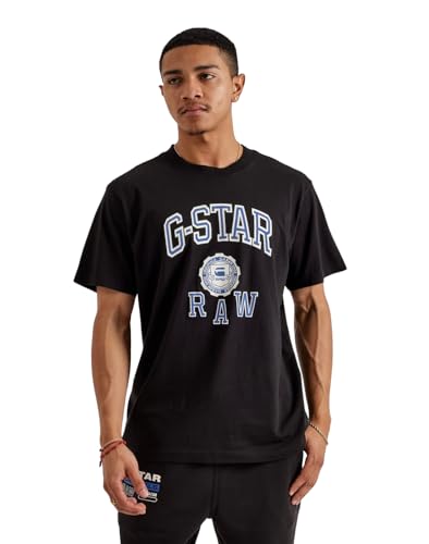 G-STAR Raw Men's Graphic T-Shirt (US, Alpha, Large, Regular, Regular, Black)