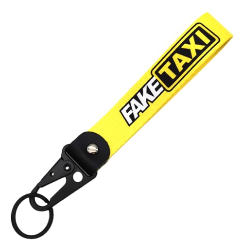 IUUBXKEH 1pcs FAKE TAXI JDM Embroidered Keychain - Dual-Side Printed ID & Work Badge Keyring for...