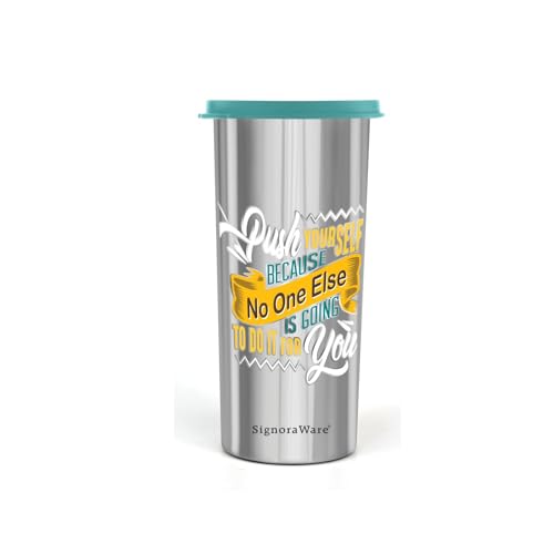 Image of SignoraWare Jumbo Stainless Steel Tumbler | Airtight & Leakproof | Durable & Eco-Friendly | Ideal for Office, Gym, Travel & Daily Use | Great for Outdoor Activities (500ml | Green)
