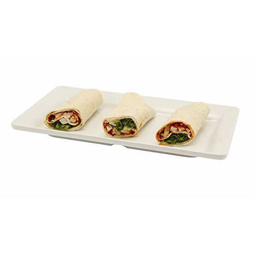 Genware NEV-MEL13-WT Platter, 32 cm x 17.5 cm, White Melamine, 32*17.5 centimeters