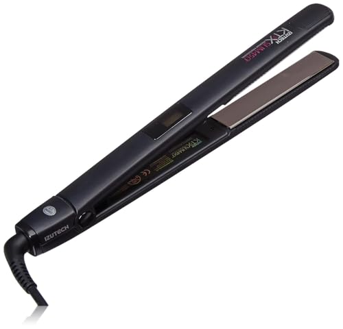 IZUTECH KTX Slim450 Titanium - 1Inch Professional Flat Iron with Adjustable Heat to 450 degrees Dual Voltage Auto Shut-off