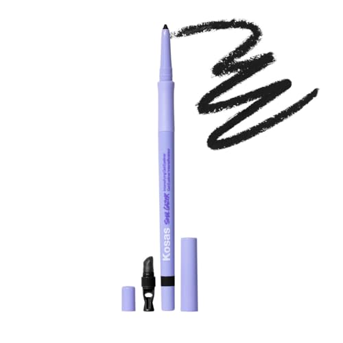 Kosas Soulgazer Gel Eyeliner (Allure) - Waterproof, Smudge-Proof Pen with Hyaluronic Acid - Retractable Eyeliner Pencil with Sharpener & Smudger, Long-Lasting - Dark Brown Matte