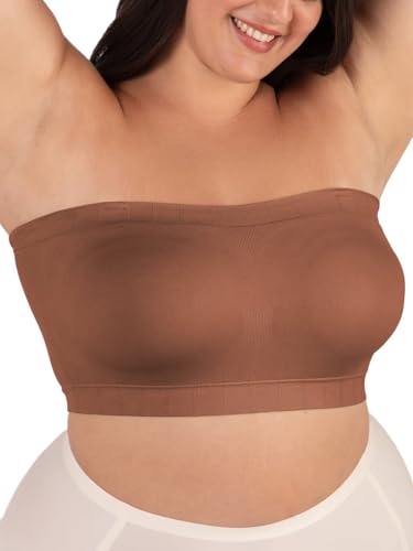Image of SHAPERMINT Strapless Bra, Wireless Non-Slip Bandeau, Convertible Straps, Molded Strapless Bras for Women S to Large Breasts