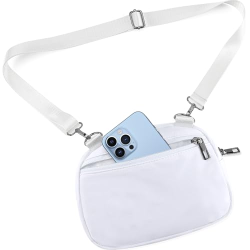 Sac à bandoulière blanc avec sangle réglable et design compact