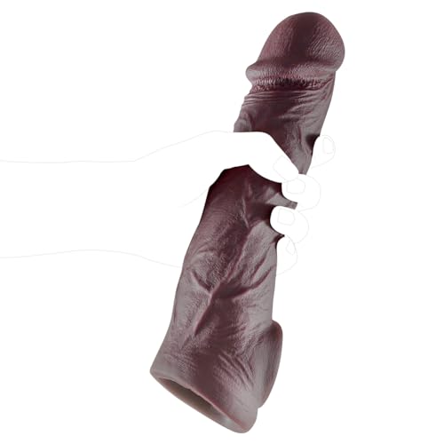 Image of ferch Reusable Penis Sleeve with Cock Ring Sex Toy, 2.95'' Silicone Cock Extension Penis Extender Ultra-Soft Penis Enlarger for Men & Women, Couple