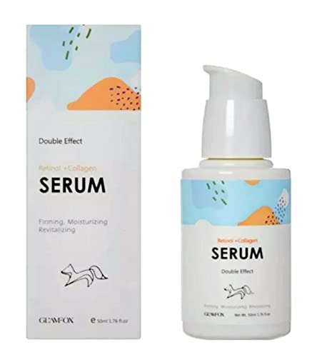 GLAMFOX Retinol + Collagen Serum 50ml Korean Skincare Anti Ageing Wrinkles Lifting Pore Minimiser Night Moisturiser Rejuvenating Skin Plumping HIT