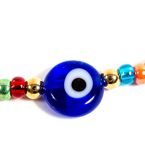 Evil Eye Protective Rainbow Adjustable Necklace Ojo Turco Choker4