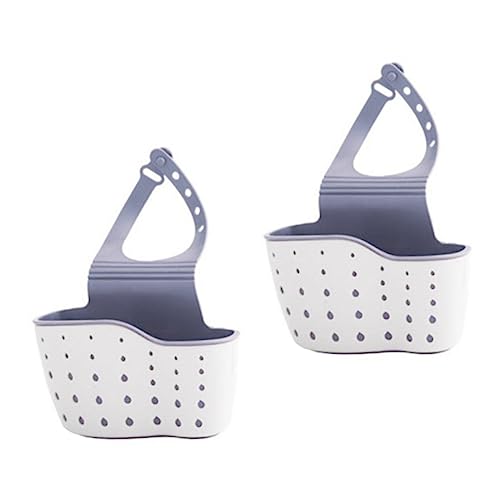 Holibanna 2Piezas Cesta Colgante de Drenaje Doble Capa para Fregadero Almacenamiento Espacioso Estante Organizador de Esponja y Accesorios Práctico y Resistente