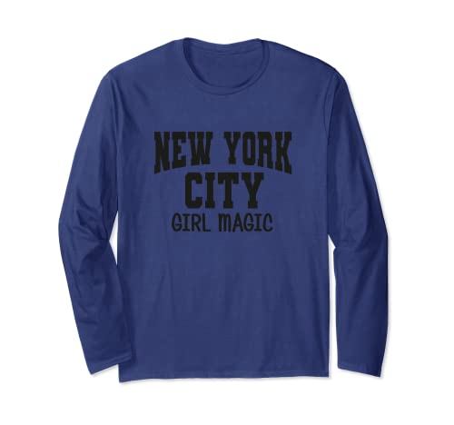 New York City Girl Magic: New York City Mädchen Frauen Outfit Langarmshirt