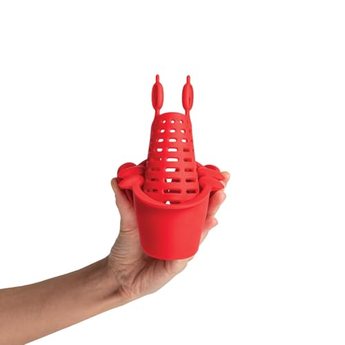 New! OTOTO Pasta Strainer - Cute Kitchen Accessory, Cool Kitchen Gadget, Spaghetti Colander (Red Crab - Clip On Strainer)