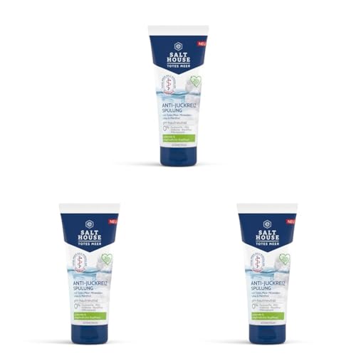 Salthouse Totes Meer Therapie Anti-Juckreiz Spülung, enthält Urea und Panthenol, für geschmeidiges Haar, bei juckender und empfindlicher Kopfhaut, 200ml (Packung mit 3)