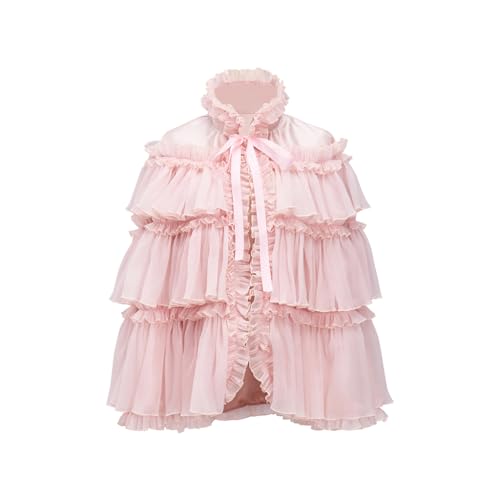 SFWXCOS Women's Victorian Ruffles Bustle Cape Vintage Evening Cape Ethereal