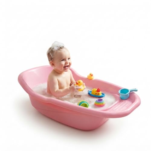 Banheira Para Bebê 20 Litros Sólida Resistente Infantil Anatômica (Rosa)