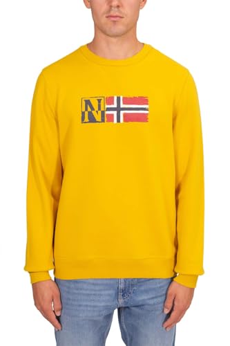 Image of NAPAPIJRI - Men's Bient Crew Neck Sweatshirt, Mustard, 3XL
