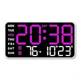 Photo Gallery linnkyfloa sveglia digitale a led, montaggio a parete o da tavolo, temperatura data, settimana, attivazione vocale, fino a 5 livelli di regolazione della luminosità, ora legale, cavo usb (c) Photo Gallery linnkyfloa sveglia digitale a led, montaggio a parete o da tavolo, temperatura data, settimana, attivazione vocale, fino a 5 livelli di regolazione della luminosità, ora legale, cavo usb (c)