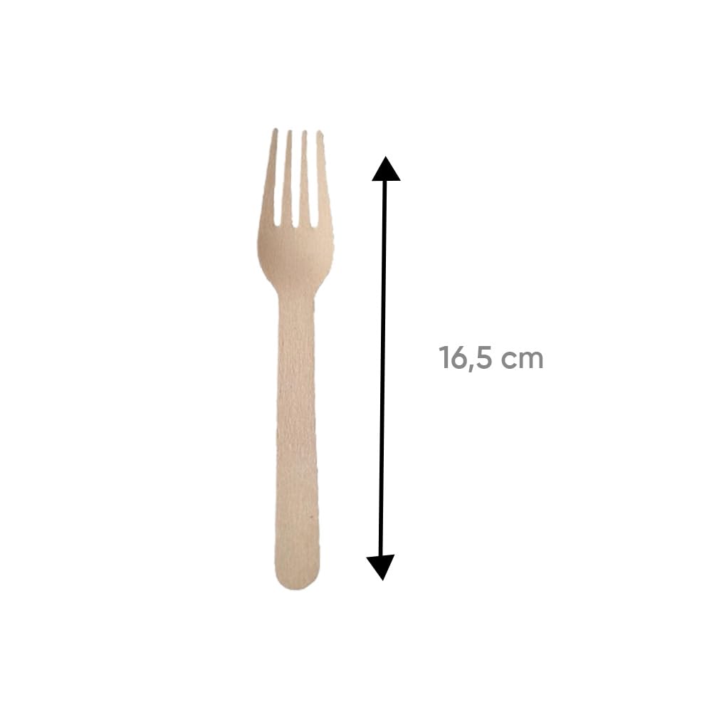 250 kits Couverts 3 en 1: Bois de Bouleau Naturel et Biodégradable - Fourchette, Couteau et Serviette