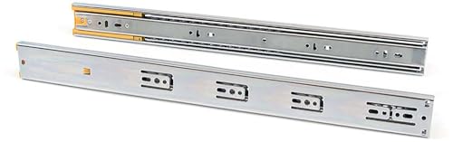 Emuca 3051205 Paire de coulisses/glissières à billes sortie totale et fermeture amortie 45mm x 400mm pour tiroir, Lot de 5