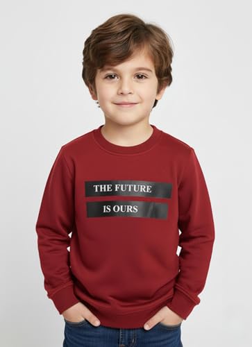 Image of Mack Jonney Boys Printed Fleece Sweatshirt - Warm Winter Pullover for Kids -M5367