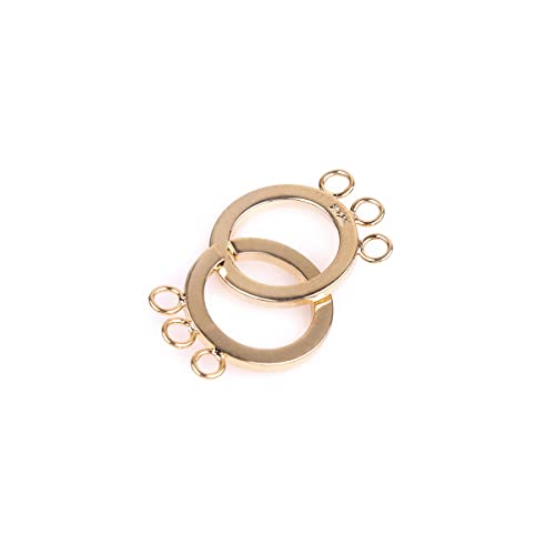 Joe Foreman 16Mm 14K Yellow Gold Filled Jewelry Hook & Eye Necklace Clasp For Bracelet Jewelry Craft Making Necklace Bracelets Closures (3 Strands) #TOP25
