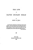 The Life of David Dudley Field