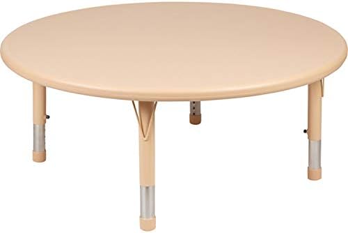 Flash Furniture Wren 45" Round Natural Plastic Height Adjustable Activity Table
