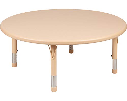 Flash Furniture Wren 45" Round Natural Plastic Height Adjustable Activity Table #TOP12