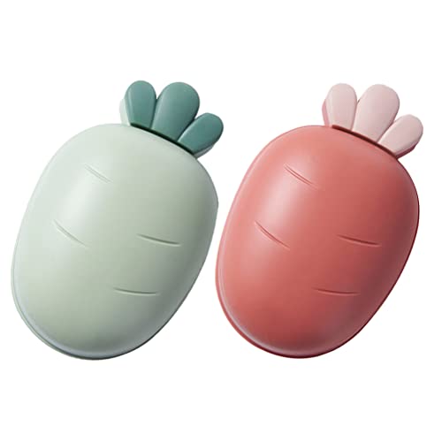 Lurrose 2個 箱 ソープボックス シャンプーバーホルダー ポータブルソープセーバー ソープディッシュ キャロットソープケース トラベルソープコンテナ 旅行 大きい Pp ドレンボックス