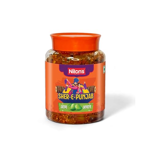 Image of Nilon's Sher-E-Punjab Mango Pickle (475g) Homemade Aam Ka Aachar | Spicy & Tangy Pickle in Authentic Punjabi Style with Raw Mango, Mustard Oil & Spices Mixed with No Added Artificial Colour